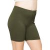 imageSTRETCH IS COMFORT Girls Cotton Biker Shorts and Cartwheel Shorts  Two Lengths to Choose from  Size 414Olive Green