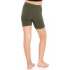 imageSTRETCH IS COMFORT Girls Cotton Biker Shorts and Cartwheel Shorts  Two Lengths to Choose from  Size 414Olive Green