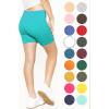 imageSTRETCH IS COMFORT Girls Cotton Biker Shorts and Cartwheel Shorts  Two Lengths to Choose from  Size 414Turquoise