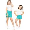 imageSTRETCH IS COMFORT Girls Cotton Biker Shorts and Cartwheel Shorts  Two Lengths to Choose from  Size 414Turquoise