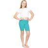 imageSTRETCH IS COMFORT Girls Cotton Biker Shorts and Cartwheel Shorts  Two Lengths to Choose from  Size 414Turquoise