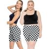 imageSTRETCH IS COMFORT Womens Plus Size Cotton Biker Shorts  Cotton  XLarge  7XCheckered Black and White