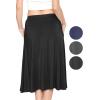 imageSTRETCH IS COMFORT Womens and Plus Knee Length and MIDI ALine Skirt wPocketsBlack Midi