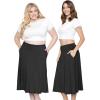 imageSTRETCH IS COMFORT Womens and Plus Knee Length and MIDI ALine Skirt wPocketsBlack Midi