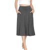 imageSTRETCH IS COMFORT Womens and Plus Knee Length and MIDI ALine Skirt wPocketsCharcoal Midi