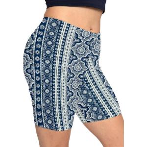 imageSTRETCH IS COMFORT Biker Shorts for Women  Womens Athletic Workout Shorts  Cotton  Small  5XBoho Chakra Blue