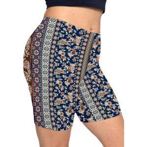 imageSTRETCH IS COMFORT Biker Shorts for Women  Womens Athletic Workout Shorts  Cotton  Small  5XBoho Natural Floral