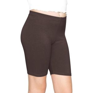 imageSTRETCH IS COMFORT Girls Cotton Biker Shorts and Cartwheel Shorts  Two Lengths to Choose from  Size 414Brown
