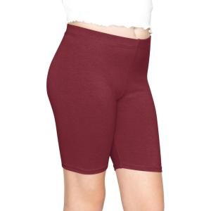 imageSTRETCH IS COMFORT Girls Cotton Biker Shorts and Cartwheel Shorts  Two Lengths to Choose from  Size 414Burgundy