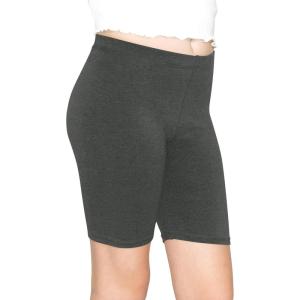 imageSTRETCH IS COMFORT Girls Cotton Biker Shorts and Cartwheel Shorts  Two Lengths to Choose from  Size 414Charcoal Gray