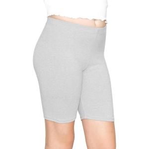 imageSTRETCH IS COMFORT Girls Cotton Biker Shorts and Cartwheel Shorts  Two Lengths to Choose from  Size 414Heather Gray