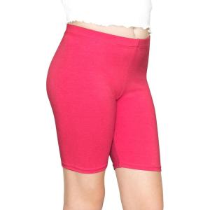 imageSTRETCH IS COMFORT Girls Cotton Biker Shorts and Cartwheel Shorts  Two Lengths to Choose from  Size 414Hot Pink