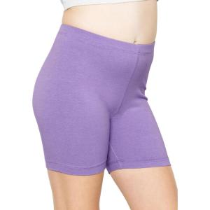 imageSTRETCH IS COMFORT Girls Cotton Biker Shorts and Cartwheel Shorts  Two Lengths to Choose from  Size 414Lavender