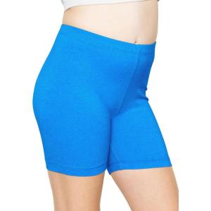 imageSTRETCH IS COMFORT Girls Cotton Biker Shorts and Cartwheel Shorts  Two Lengths to Choose from  Size 414Ocean Blue
