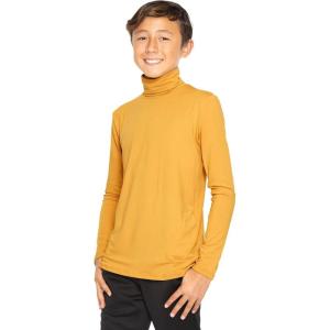 imageSTRETCH IS COMFORT Oh So Soft Boys Long Sleeve Poly Spandex TurtleneckMustard Yellow
