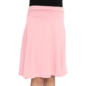 imageSTRETCH IS COMFORT Premium Stretch Youth Girls Knee Length Flowy Ruched Waistband SkirtLight Pink