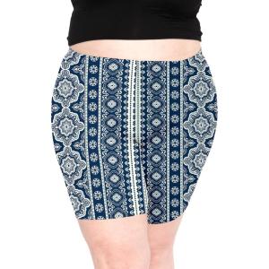 imageSTRETCH IS COMFORT Womens Plus Size Cotton Biker Shorts  Cotton  XLarge  7XBoho Chakra Blue