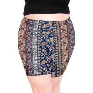 imageSTRETCH IS COMFORT Womens Plus Size Cotton Biker Shorts  Cotton  XLarge  7XBoho Natural Floral