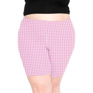 imageSTRETCH IS COMFORT Womens Plus Size Cotton Biker Shorts  Cotton  XLarge  7XPink Gingham
