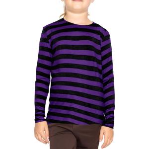 imageSTRETCH IS COMFORT Youth Girls Oh So Soft Long Sleeve Crew Neck Top  Sizes 216  Essential BasicsPurple Black Stripes