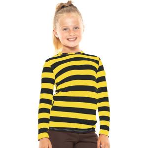 imageSTRETCH IS COMFORT Youth Girls Oh So Soft Long Sleeve Crew Neck Top  Sizes 216  Essential BasicsYellow Black Stripes