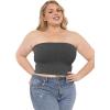 imageSTRETCH IS COMFORT Womens Regular and Plus Size Crop Tube Top  Sizes Small  5XCharcoal Grey