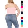 imageSTRETCH IS COMFORT Womens Regular and Plus Size Crop Tube Top  Sizes Small  5XLight Pink