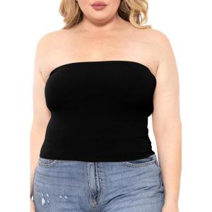 imageSTRETCH IS COMFORT Womens Regular and Plus Size Crop Tube Top  Sizes Small  5XBlack