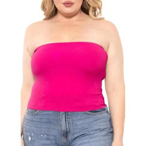 imageSTRETCH IS COMFORT Womens Regular and Plus Size Crop Tube Top  Sizes Small  5XHot Pink