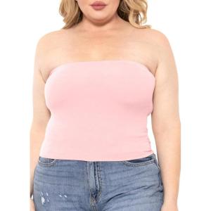 imageSTRETCH IS COMFORT Womens Regular and Plus Size Crop Tube Top  Sizes Small  5XLight Pink