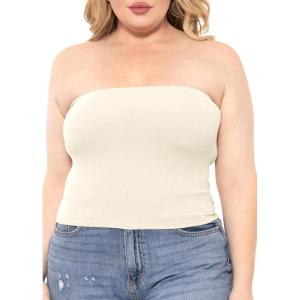 imageSTRETCH IS COMFORT Womens Regular and Plus Size Crop Tube Top  Sizes Small  5XOffwhite