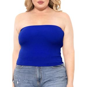 imageSTRETCH IS COMFORT Womens Regular and Plus Size Crop Tube Top  Sizes Small  5XRoyal Blue