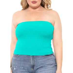 imageSTRETCH IS COMFORT Womens Regular and Plus Size Crop Tube Top  Sizes Small  5XTurquoise