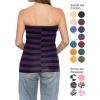 imageSTRETCH IS COMFORT Womens ampamp Plus Mid and Long Length Tube Top  X Small  5XBlack Purple Stripes