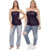imageSTRETCH IS COMFORT Womens ampamp Plus Mid and Long Length Tube Top  X Small  5XBlack Purple Stripes