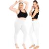 imageSTRETCH IS COMFORT Womens and Plus Size Oh So Soft Full and Knee Length Leggings  Basic Essentials  Small to 7XWhite