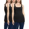 imageSTRETCH IS COMFORT Womens Oh So Soft Cropped and Long Length Tank Top  Small  5XBlack 3 Pack