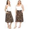 imageSTRETCH IS COMFORT Womens and Plus Knee Length and MIDI ALine Skirt wPocketsBrown Leopard