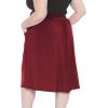 imageSTRETCH IS COMFORT Womens and Plus Size Casual Ruched Below Knee Length Midi Skirt with PocketsBurgundy