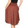 imageSTRETCH IS COMFORT Womens and Plus Size Scoop Hem Flare Mid Length Skirt with Pockets  S5XAlmond