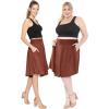 imageSTRETCH IS COMFORT Womens and Plus Size Scoop Hem Flare Mid Length Skirt with Pockets  S5XAlmond