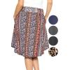 imageSTRETCH IS COMFORT Womens and Plus Size Scoop Hem Flare Mid Length Skirt with Pockets  S5XBoho Natural Floral