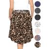 imageSTRETCH IS COMFORT Womens and Plus Size Scoop Hem Flare Mid Length Skirt with Pockets  S5XBrown Leopard