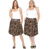 imageSTRETCH IS COMFORT Womens and Plus Size Scoop Hem Flare Mid Length Skirt with Pockets  S5XBrown Leopard