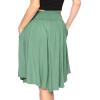 imageSTRETCH IS COMFORT Womens and Plus Size Scoop Hem Flare Mid Length Skirt with Pockets  S5XGrass Green