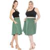 imageSTRETCH IS COMFORT Womens and Plus Size Scoop Hem Flare Mid Length Skirt with Pockets  S5XGrass Green