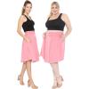 imageSTRETCH IS COMFORT Womens and Plus Size Scoop Hem Flare Mid Length Skirt with Pockets  S5XLight Pink