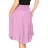 imageSTRETCH IS COMFORT Womens and Plus Size Scoop Hem Flare Mid Length Skirt with Pockets  S5XLilac
