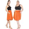 imageSTRETCH IS COMFORT Womens and Plus Size Scoop Hem Flare Mid Length Skirt with Pockets  S5XOrange