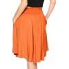 imageSTRETCH IS COMFORT Womens and Plus Size Scoop Hem Flare Mid Length Skirt with Pockets  S5XOrange